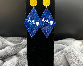 Alpha Lambda Psi earrings - Blue & Yellow