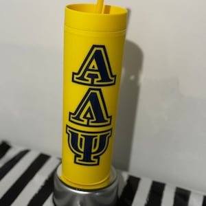 Alpha Lambda Psi 20 oz skinny tumbler with straw