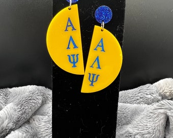 Alpha Lambda Psi earrings - Yellow & Blue