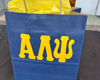 Sac cadeau personnalisé Alpha Lambda Psi avec du papier de soie