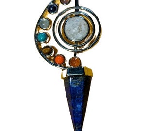 Lapis Crystal Healing Pendulum Necklace