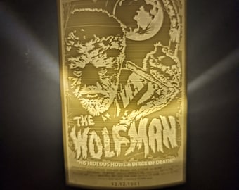 Universal Monsters Collection: 1941 The Wolfman Movie Poster Nightlight 3d Printed Lithophane