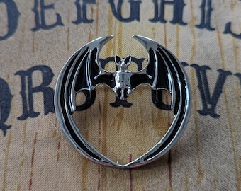 Black & Silver Bat Brooch