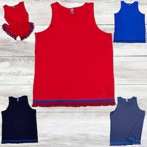 Men&#39;s Israelite Tanks with Fringes, Hebrew garments, fringes, fringed garment, 100% cotton materials, Hebrew Israelite garments, 16 Colors