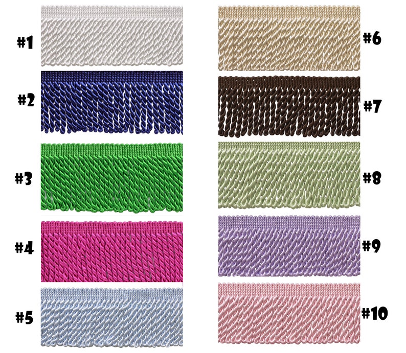 Fringes 10 Different Colors With border of Blue Etsy