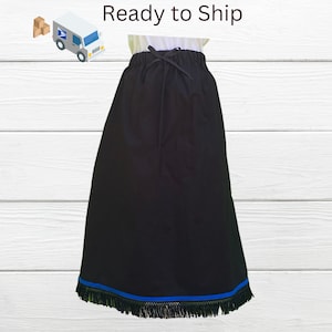 Women&#39;s Israelite Skirt with Fringes and blue border, Hebrew Israelite skirt, fringes, garments with fringes, fringes garments