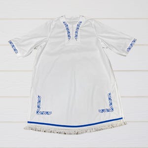 Israelite Men’s Tunic & Pants Set- Israelite Garments, Hebrew Israelite clothes, fringed garments, clothes with fringes, fringes, Embroidery