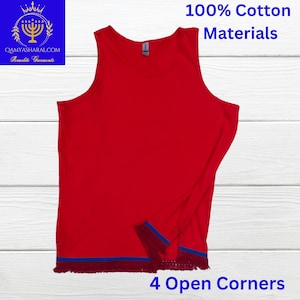 Men&#39;s Israelite Tanks with Fringes, Hebrew garments, fringes, fringed garment, 100% cotton materials, Hebrew Israelite, clothes with fringes