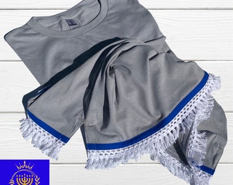 Camisetas israelitas para hombre con flecos blancos, camiseta con flecos, prendas hebreas, flecos, prendas israelitas, prendas hebreas israelitas, flecos