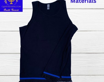 Men's Israelite Tanks with MATCHING Fringes, Hebrew Garments, Fringes, Fringed Garment, 100% cotton materials, Hebrew Israelite Clothing