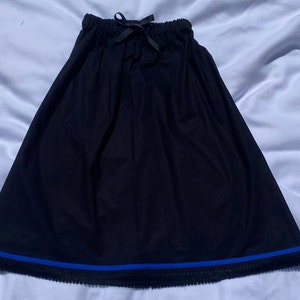 Women&#39;s Israelite Skirt with Fringes and blue border, fringes skirt, Hebrew Israelite, fringed skirt, skirt with fringes,clothes with fringe