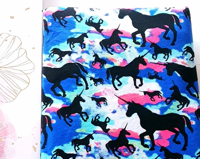 Only 9 eu/meter 240gr/m2, Digital print Unicorn knitted cotton Sweat fabric,colorful unicorn fabric,Camouflage sweatshirt fabric