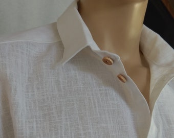 Colors#short/long sleeve #Pure linen Men's shirt, short/long sleeve man buttons panel linen shirt, white linen shirt