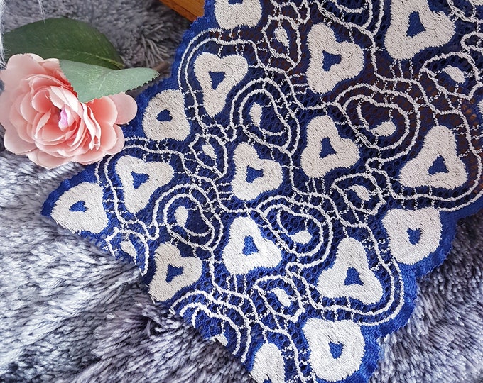 15 cm width Only 7 eu /m exclusive stretch blue lace, DIY accessories, blue white lace stretch underwear, panties blue wide lace