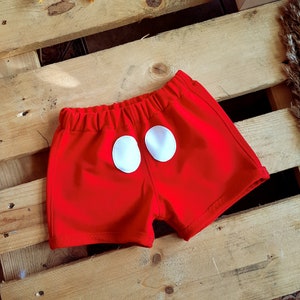 Mouse inspired birthday set, boy mouse outfit, red mouse inspired shorts, mouse birthday fashion outfit,