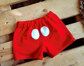 Mouse inspired birthday set, boy mouse outfit, red mouse inspired shorts, mouse birthday fashion outfit,