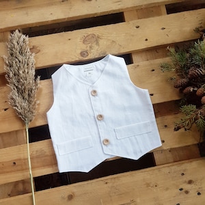 Colors#Linen vest,vaistcoat black/red/mustard/terracotta/blue/beige/white/green/sage green boy linen wastcoat