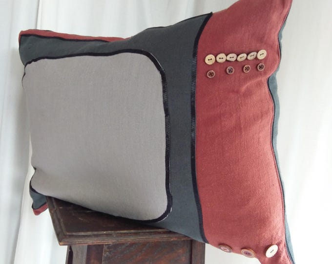 Thick linen retro vintage TV big pillow case, decorative linen pillow, ground sitting pillow linen.