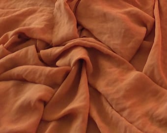 Roasted orange thick crinkled chiffon fabric,wedding decoration roasted orange chiffon,