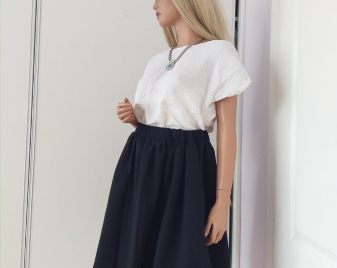 2pcs set#Color choice,Big sizes,muslin maxi/midi skirt loose-fitting top set,Muslin loose blouse top, classic muslin,simple blouse top skirt