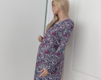 Umstandkleid aus Viskose with Blumenmuster, floral print maternity dress, soft stretch maternity dress