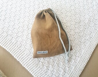 Linen bags, natural small linen bag, Ecological linen bag, product store linen bag