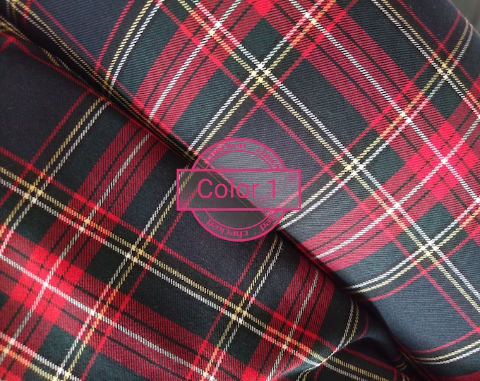 Only 10eu /meter 230gr/m2 Scottish tartan check red/grey/navy/creamy fabric, Stoff karierte rot, red buffalo check fabric