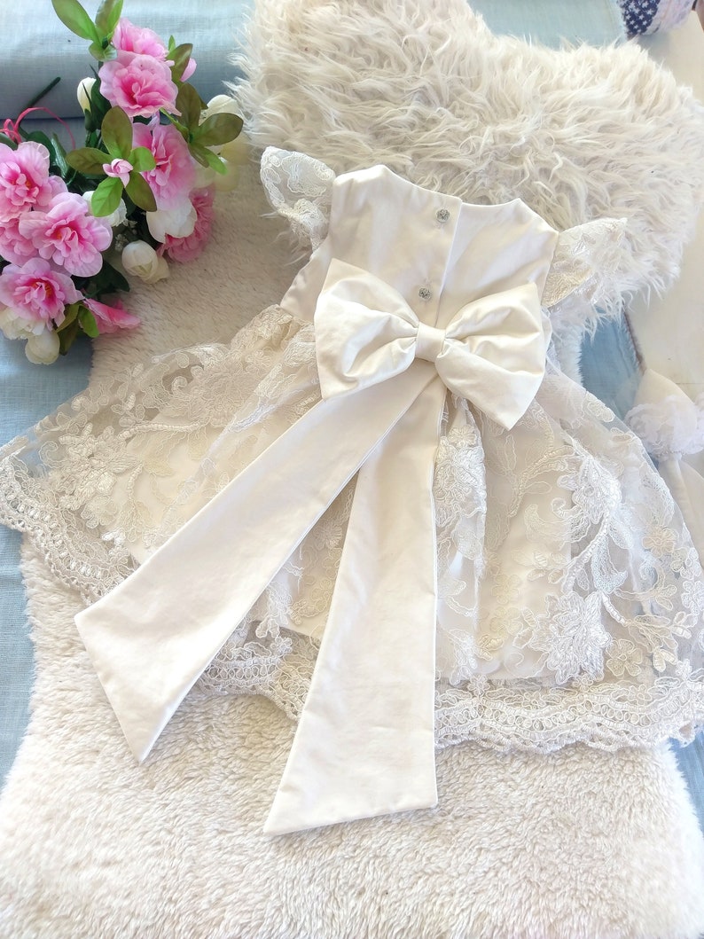 Dress choiceParty baby dress,baptism baby gown, birthday girls clothes,christening baby girl dress,ruffled white baby dress,taufkleid image 10