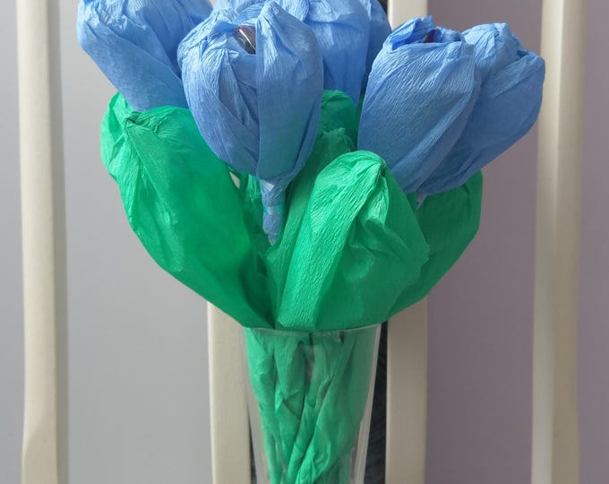 Decorative crepe paper flowers with sweets,sweet bouquet gift, wedding quest souvenir sweet, christening/birthday sweet souvenir.