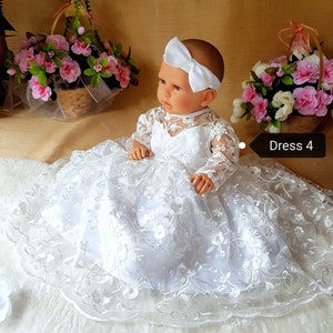 Dress choice#Party baby dress,baptism baby gown, birthday girls clothes,christening baby girl dress,ruffled white baby dress,taufkleid