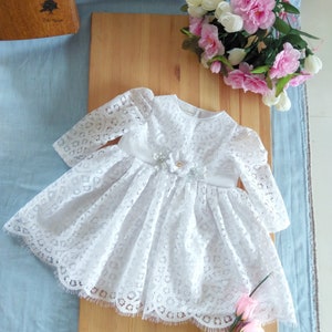 Dress choiceParty baby dress,baptism baby gown, birthday girls clothes,christening baby girl dress,ruffled white baby dress,taufkleid image 4