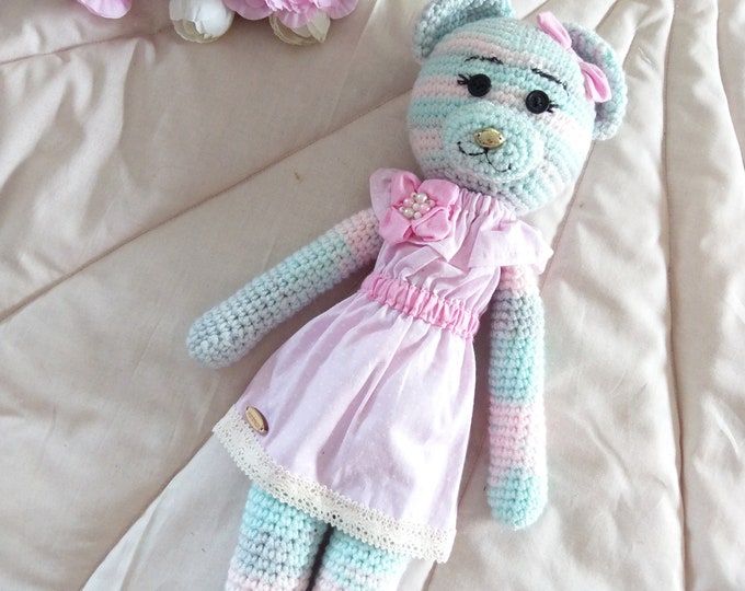 Amigurumi 37 cm Teddy bear, Crochet bear, Handmade Toy, Natural Toy, Soft bear, Christmas gift ideas,gift ideas,baby gift,Birthday baby gift