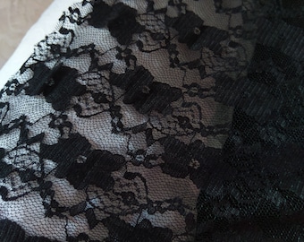 Colors#Only 8eu/m, stretch spandex lace 4 way stretch dressmaking see through black/white bridal Stoff /navy/red coral lace fabric