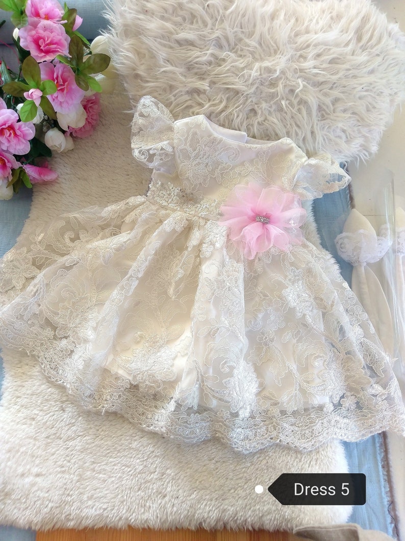 Dress choiceParty baby dress,baptism baby gown, birthday girls clothes,christening baby girl dress,ruffled white baby dress,taufkleid image 9