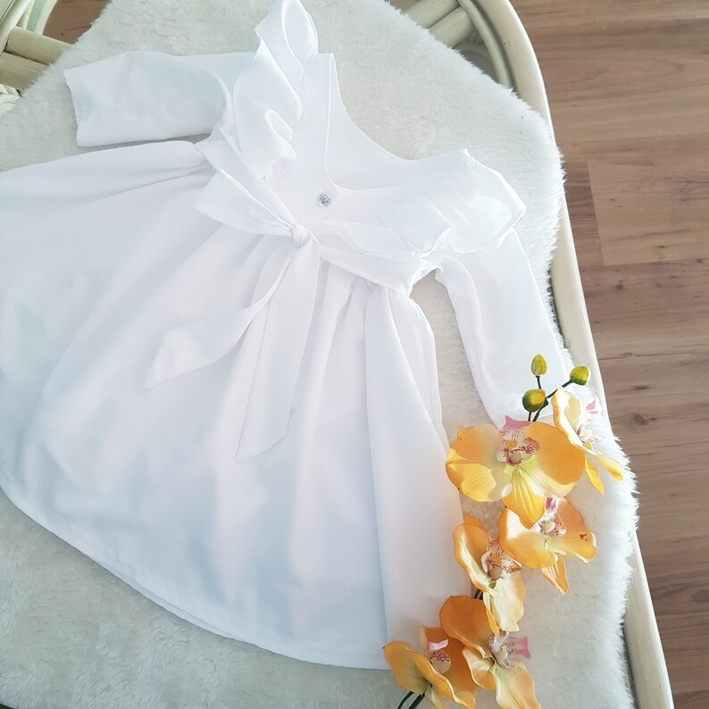 Dress choiceParty baby dress,baptism baby gown, birthday girls clothes,christening baby girl dress,ruffled white baby dress,taufkleid image 6