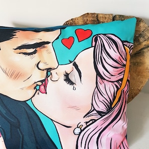 Taie d’oreiller d’amour comique,Pop art Love you taie d’oreiller,Taie d’oreiller d’art