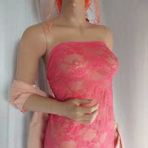Couleurs # Seulement 8eu dentelle spandex extensible 4 directions couture transparente noir, # corail # marine # noir # écru/ivoire lingerie dentelle Stoff
