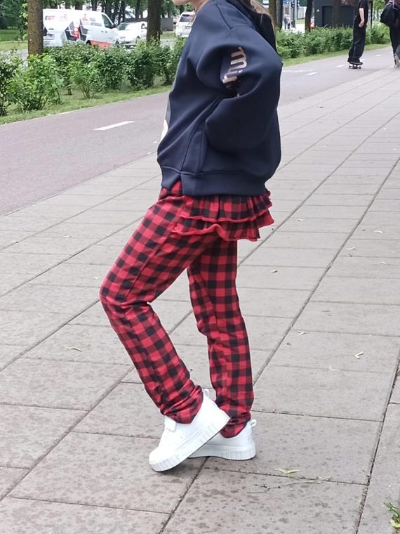 Pantalon Carreaux Legging A Carreaux Rouge Pantalon à Carreaux