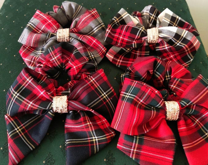 Colors#Tartan check big scrunchies,hair big bow checked scrunchies,hair accessories scrunchies bows, Haar Accessoires