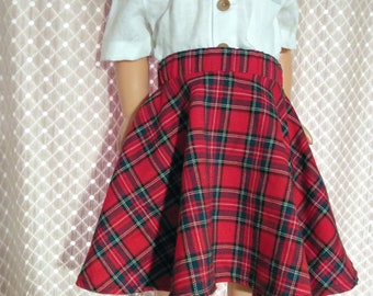 Ready,Skater skirt /girl Scottish check tartan traditional skirt ,beige/grey/red/navy tartan check plaid skirt