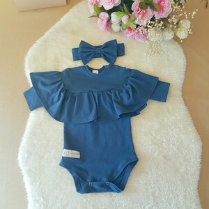 2pcs.set Coming home girl outfit,ruffled Jersey leotard bodysuit,newborn gown,birthday outfit,Kit für Neugeborene