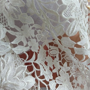 Italy Richly embroidered cut out floral cotton/polyester guipure#bridal guipure#wedding dress guipure ivory, exclusive rich lace