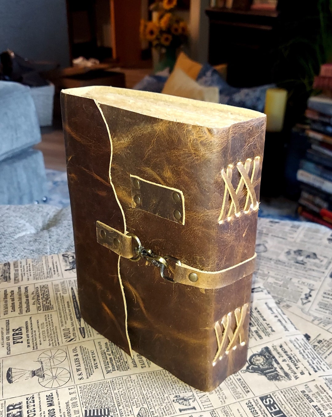 Vintage Leather Journal Recycled Paper Journal Diary Etsy