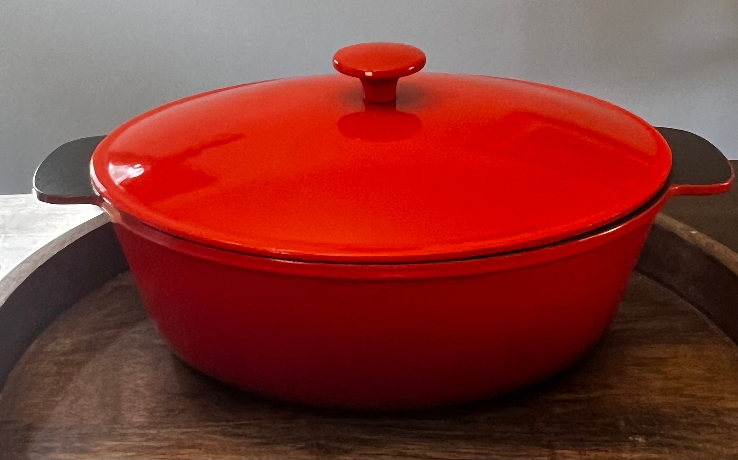 IKEA Senior Series 5.3 Quart Red Cast Iron Dutch Oven With Lid. Made in  France. Model 20538. 