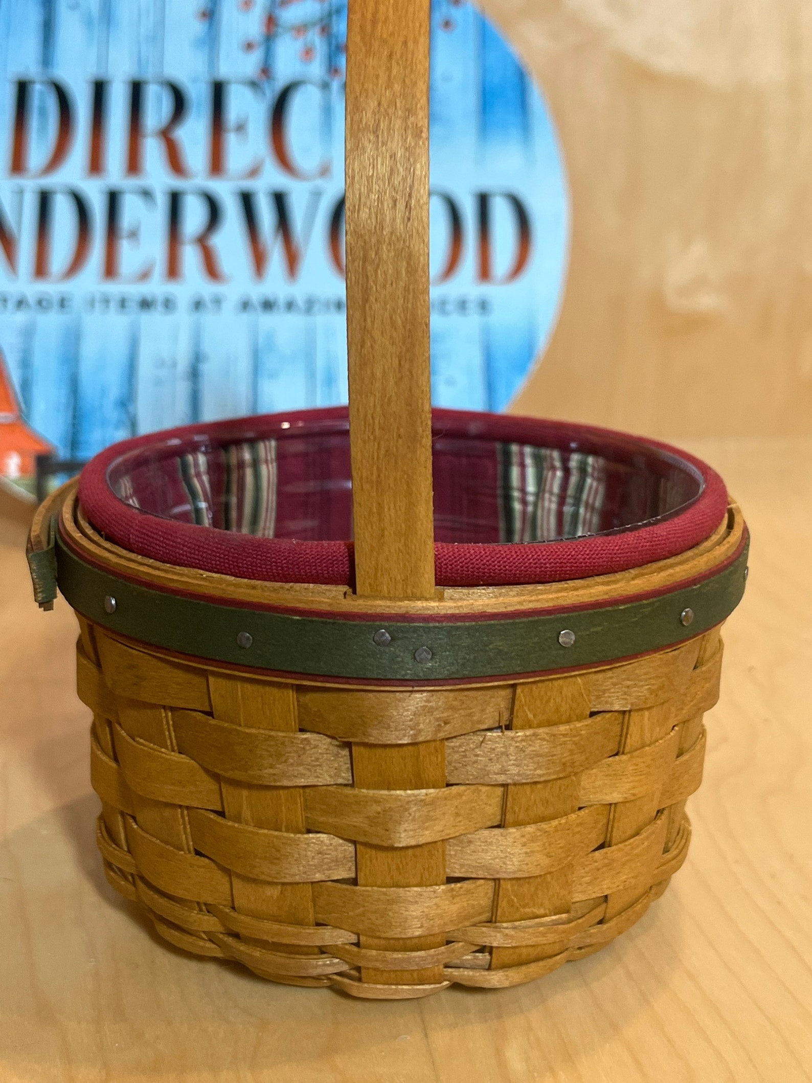 Longaberger Holiday Helper Basket. Liner / Plastic Insert. Red Etsy