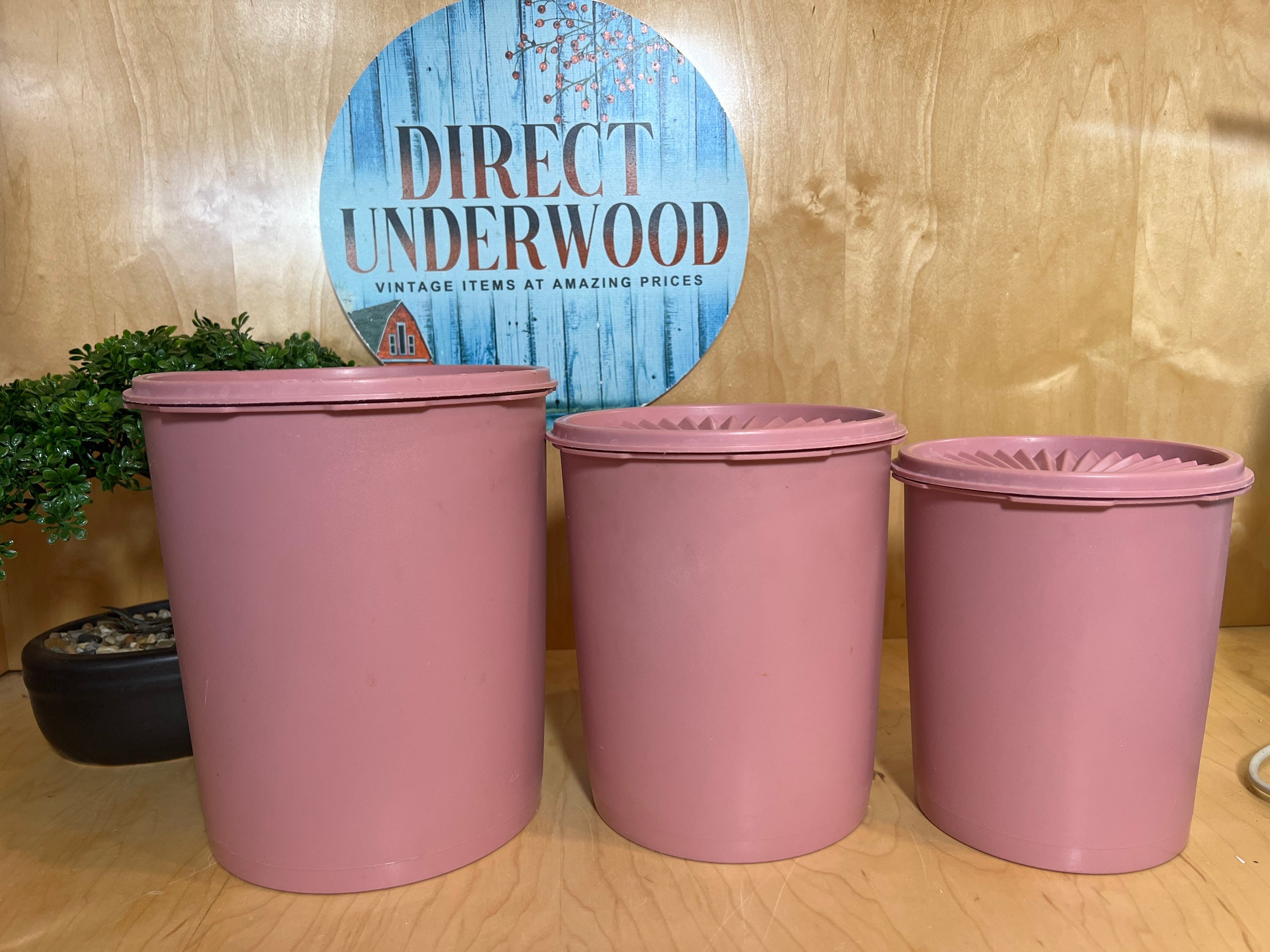 Vintage Tupperware Canisters / Muave Tupperware Container / RV Kitchen /  Rose Pink Muave / Tupperware Replacement Canisters / Retro Kitchen