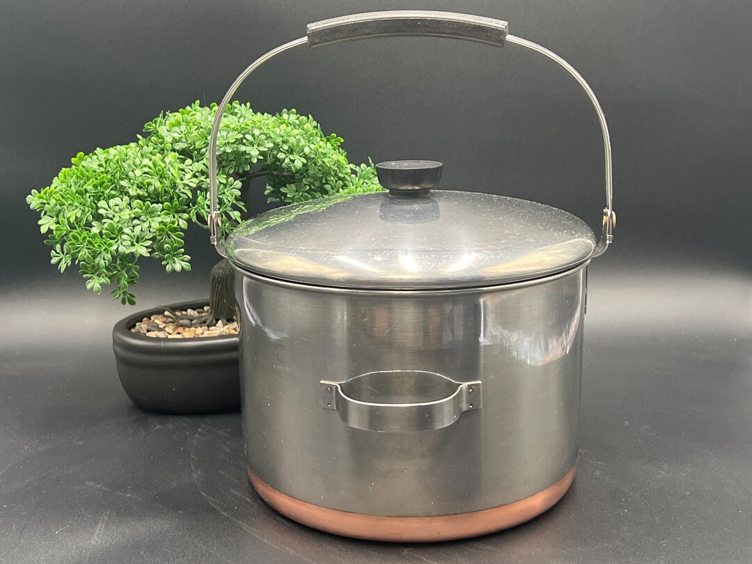 Vintage 6 Quart Revere Ware Stainless Steel Copper Bottom Etsy