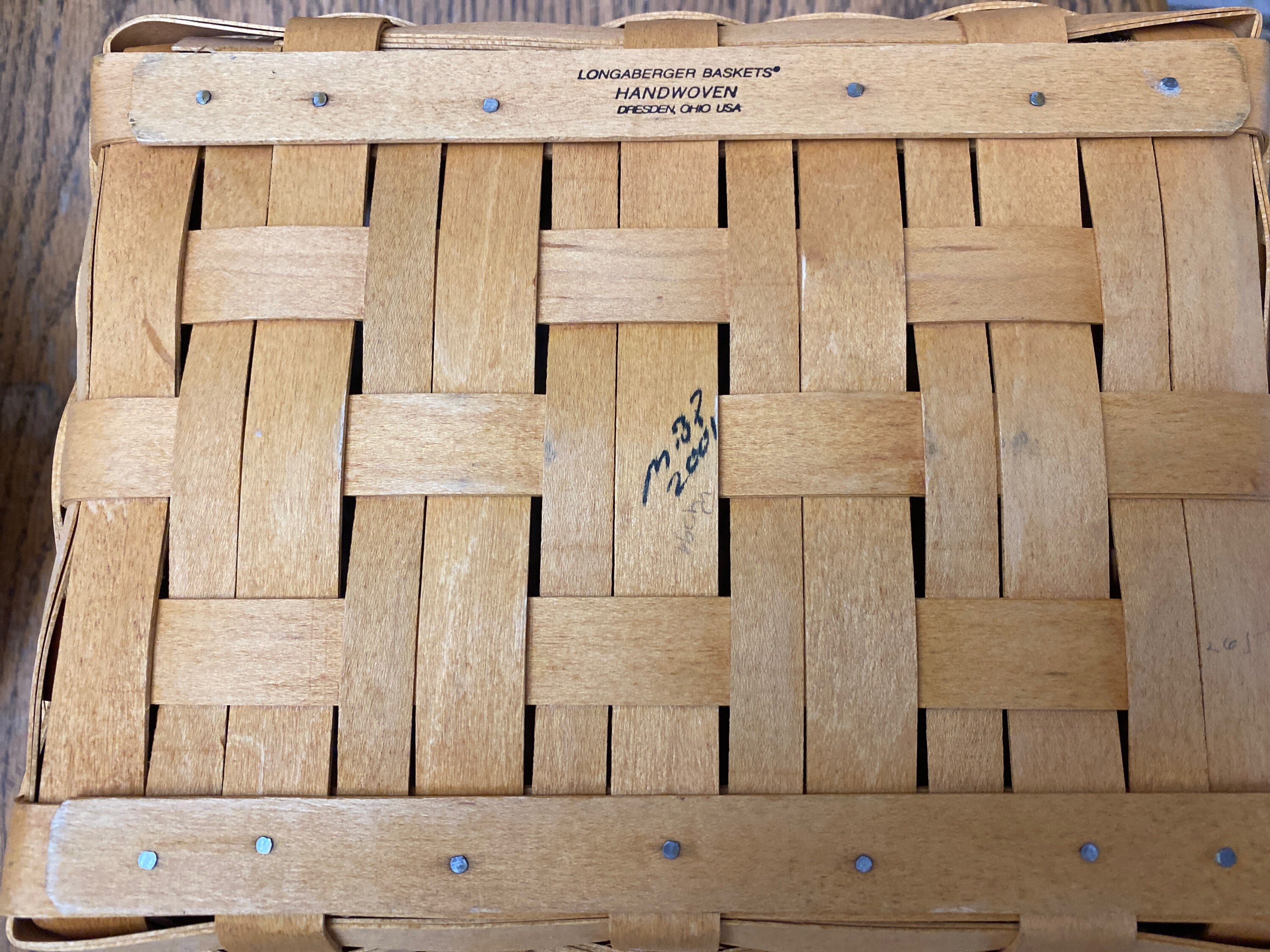 Longaberger 2001 Card Keeper Basket. HandWoven Wood. Etsy