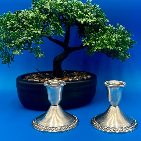 Vintage Duchin Creations Set Of 2 Sterling Weighted Candle Holders.