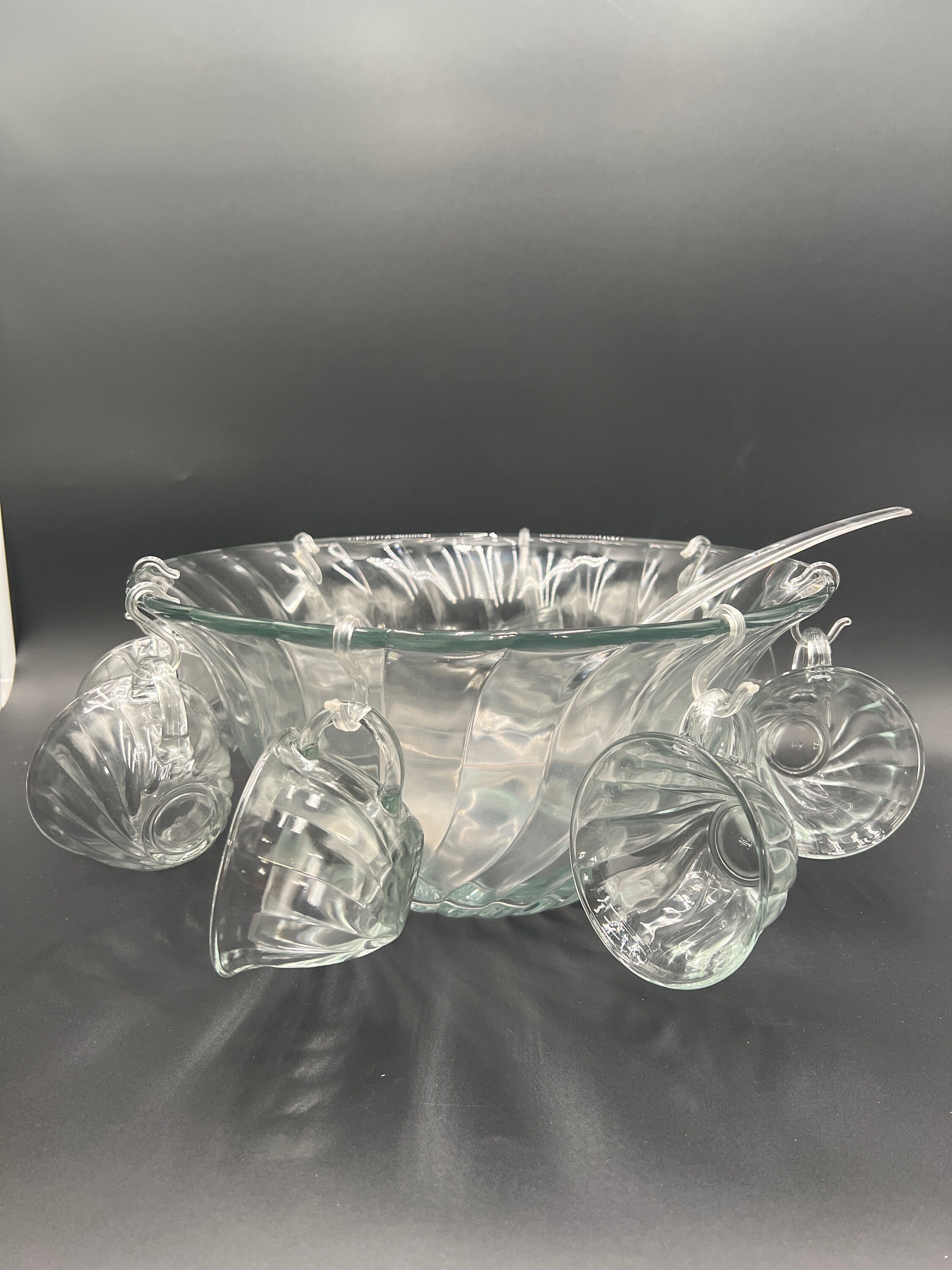 1960s Vintage Smoke Glass Cup Set by Anchor Hocking - 12 Pieces